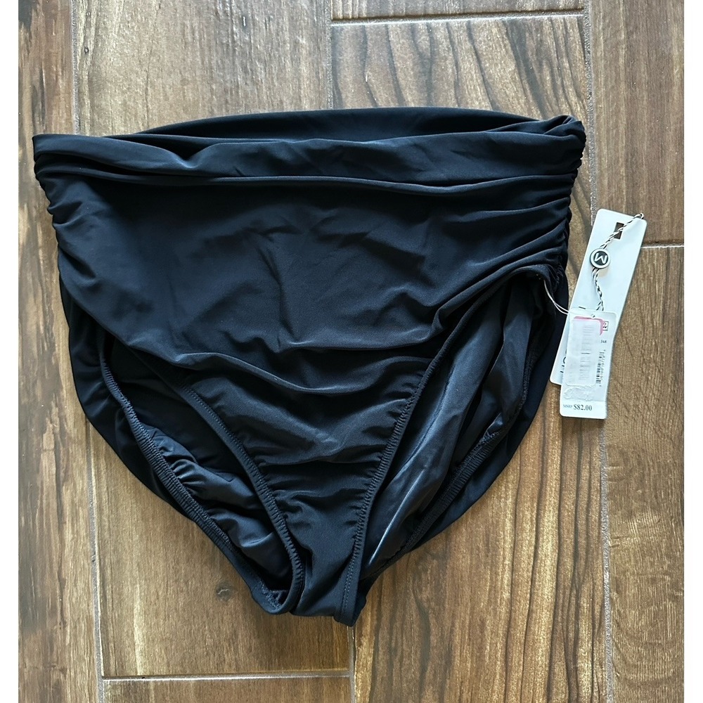 Magic Suit Bikini Bottom Womens 18W Black High Rise Summer Beach Pool NWT